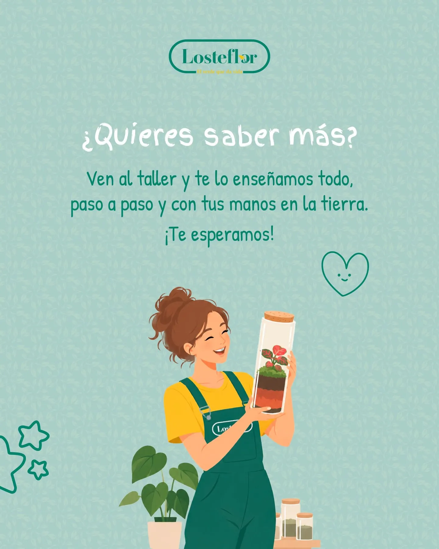 Ilustración de Losteflor para reservar plaza en los talleres en el vivero